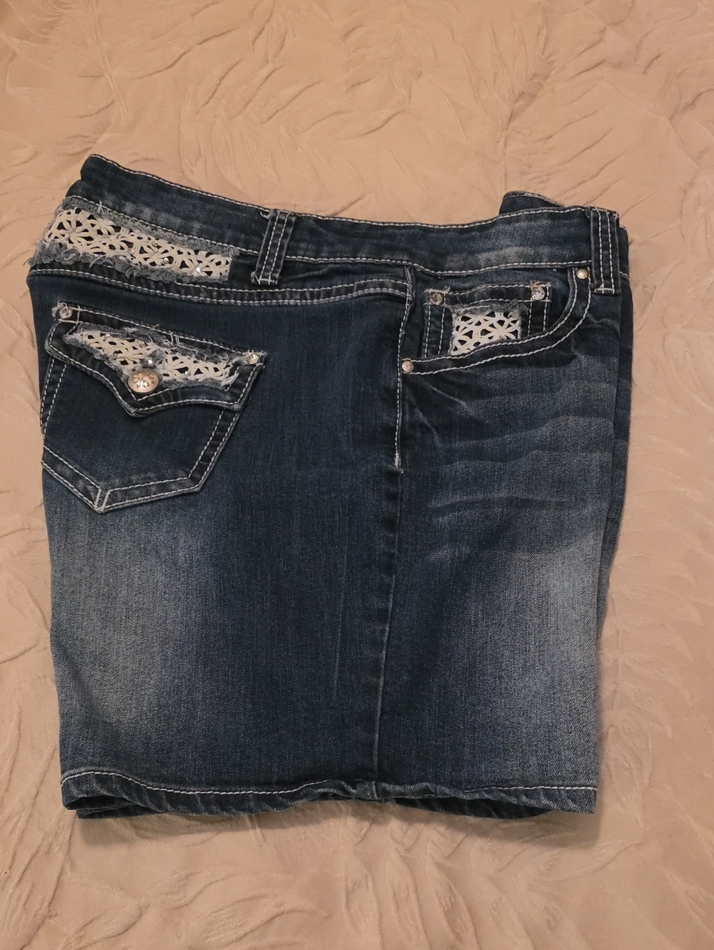 Cato Embellished Denim Shorts